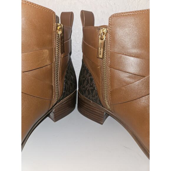 Michael Kors Kincaid Leather Ankle Boot 7M Tan Zipper - Picture 8 of 12